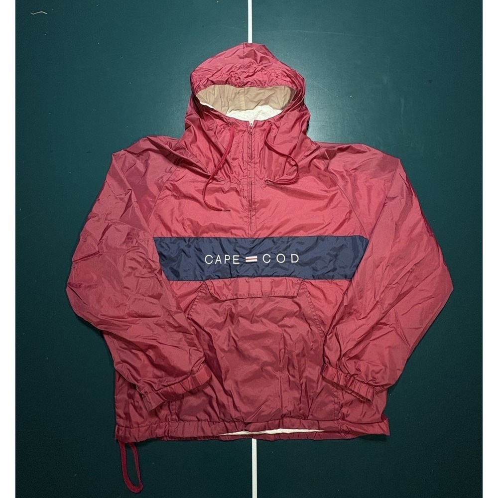 Cuffy's of Cape Cod Anorak Windbreaker Jacket Pullover Men's Large Hooded